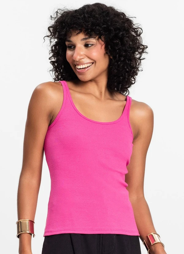 Rovitex - Blusa de Alca Básica Feminina Rosa