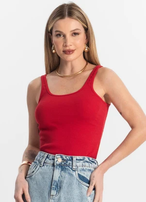 Rovitex - Blusa de Alca Básica Feminina Vermelho - ROVITEX