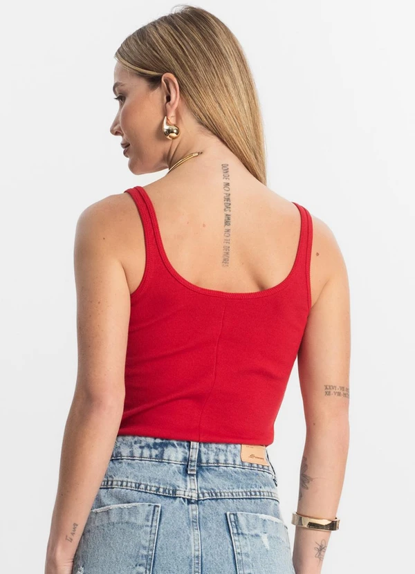 Rovitex - Blusa de Alca Básica Feminina Vermelho 2