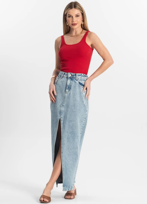 Rovitex - Blusa de Alca Básica Feminina Vermelho 3