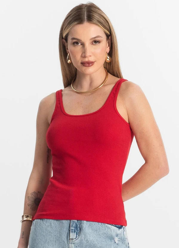 Rovitex - Blusa de Alca Básica Feminina Vermelho 4