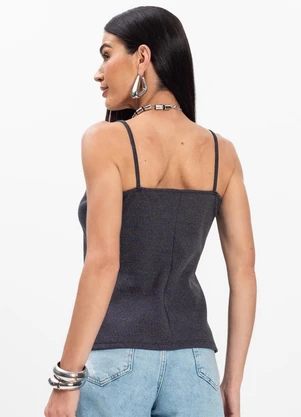 Infinita Cor - Blusa de Alça Cinza - INFINITA COR