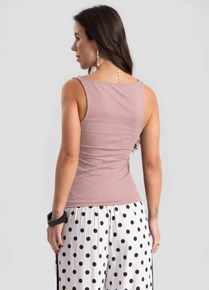 Dianna - Blusa de Alça em Malha Cotton Leve Marrom - DIANNA