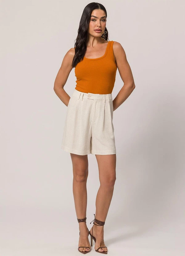 Doce Trama - Blusa de Alça em Ribana Laranja 3