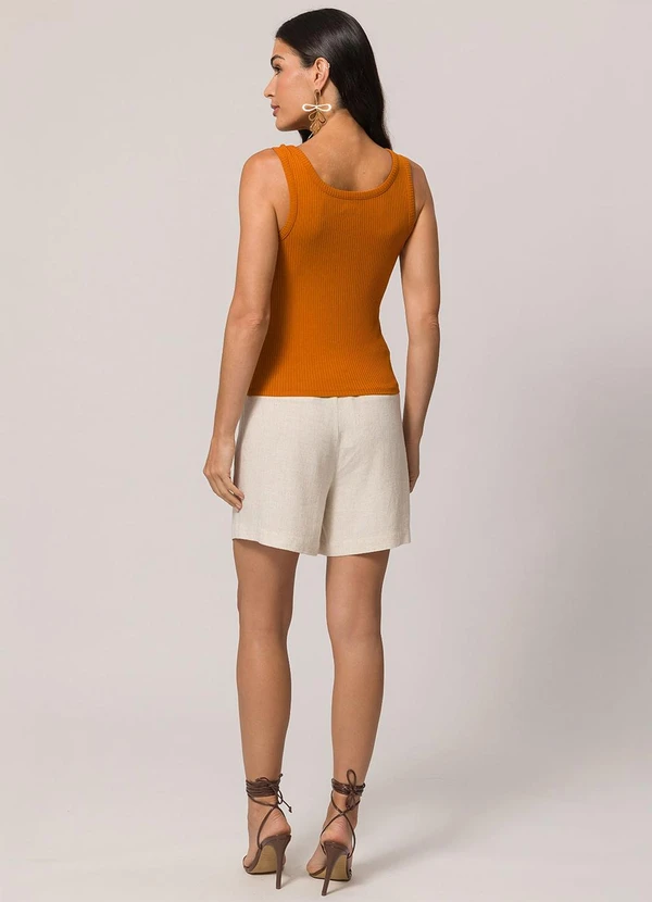 Doce Trama - Blusa de Alça em Ribana Laranja 4