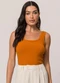 Doce Trama - Blusa de Alça em Ribana Laranja - variação: Laranja