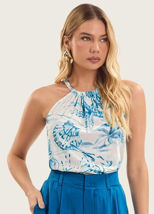 Endless - Blusa de Alça Feminina em Meia Malha Azul - ENDLESS