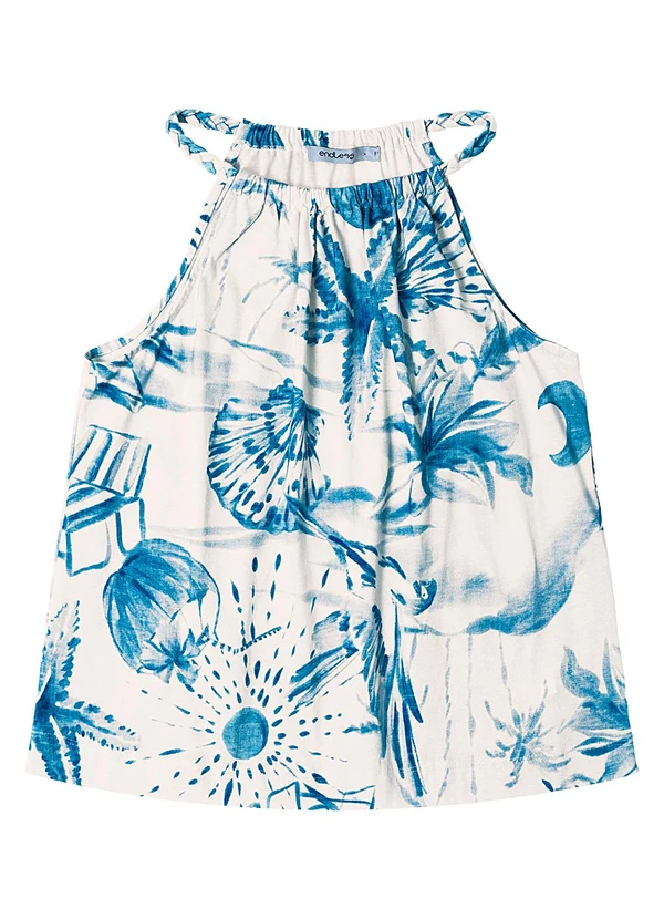 Endless - Blusa de Alça Feminina em Meia Malha Azul 3