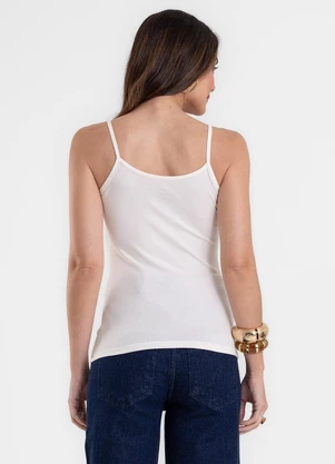 Rovitex - Blusa de Alça Feminina Justa em Cotton Bege - ROVITEX
