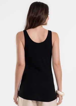 Rovitex - Blusa de Alça Feminina Justa em Cotton Preto - ROVITEX