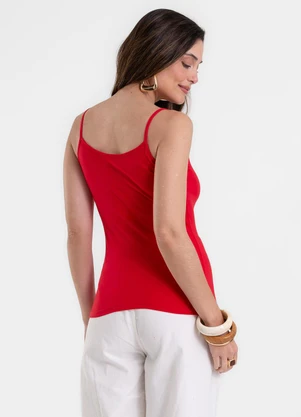 Rovitex - Blusa de Alça Feminina Justa em Cotton Vermelho - ROVITEX