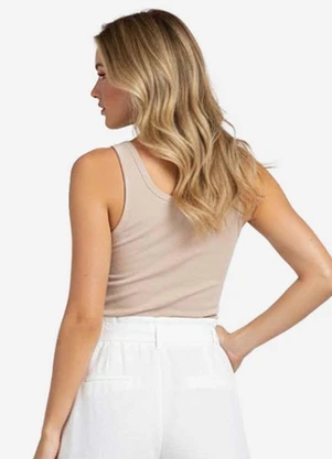 Infinita Cor - Blusa de Alça Feminina Marrom - INFINITA COR