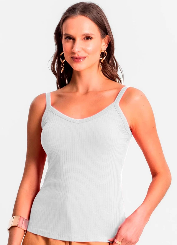 Rovitex - Blusa de Alça Feminina Branco