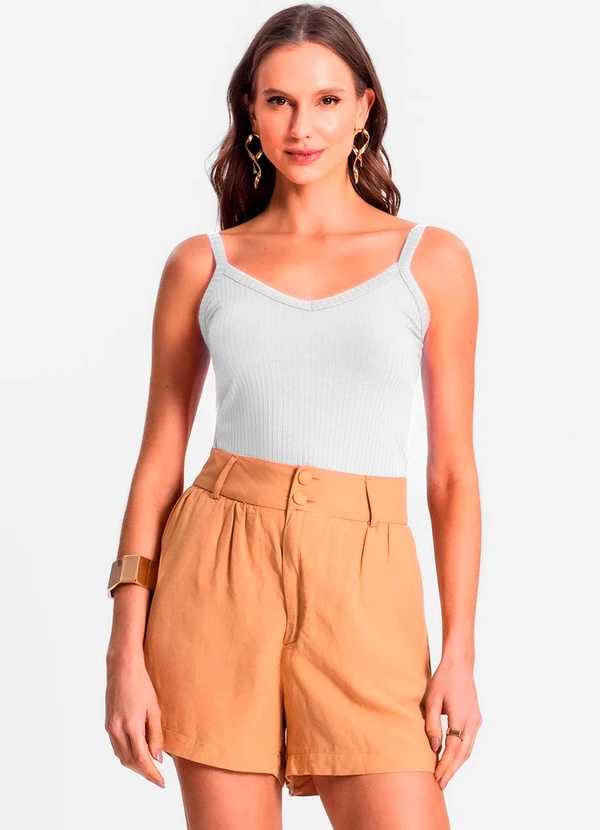 Rovitex - Blusa de Alça Feminina Branco 3