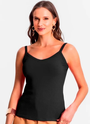 Rovitex - Blusa de Alça Feminina Preto - ROVITEX