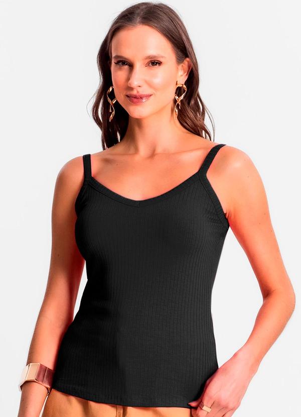 Rovitex - Blusa de Alça Feminina Preto