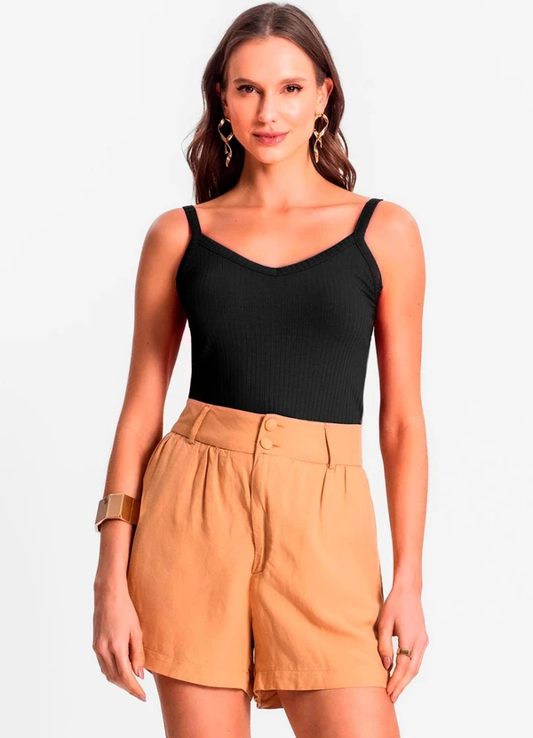 Rovitex - Blusa de Alça Feminina Preto 3