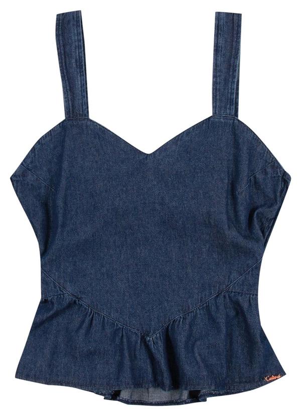 Cativa Teen - Blusa de Alça Jeans Azul