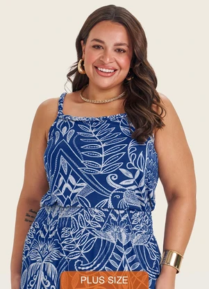 Secret Glam - Blusa de Alça Plus Size Feminina Azul - SECRET GLAM