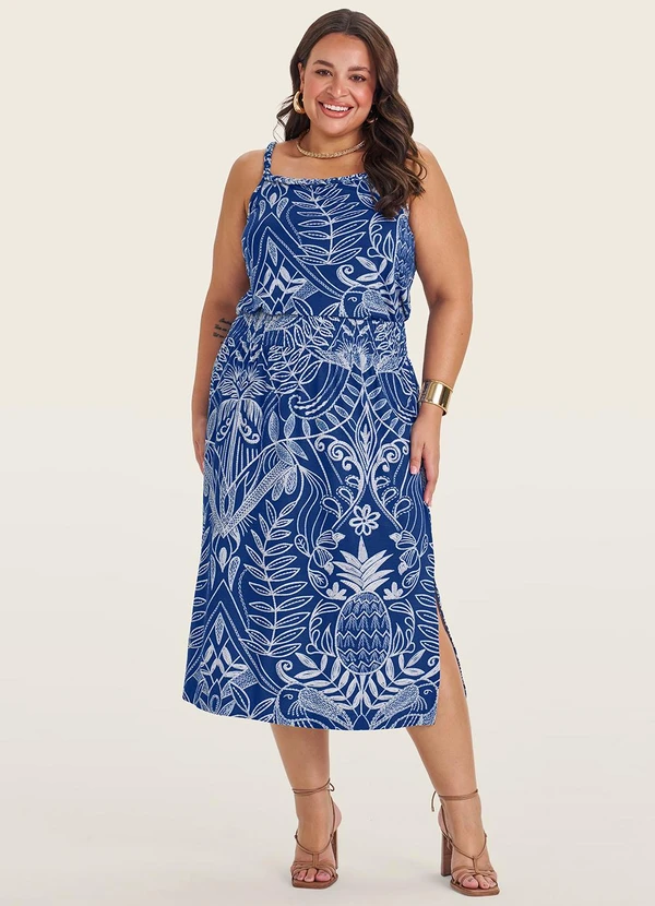 Secret Glam - Blusa de Alça Plus Size Feminina Azul 2