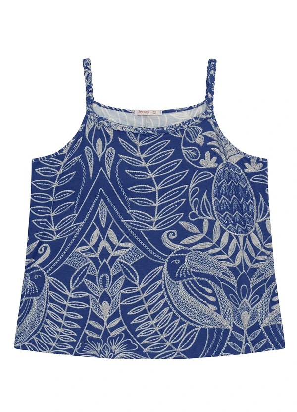 Secret Glam - Blusa de Alça Plus Size Feminina Azul 3