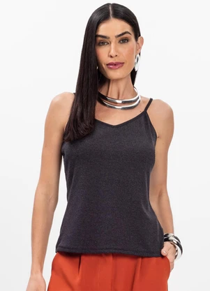 Infinita Cor - Blusa de Alça Preto - INFINITA COR