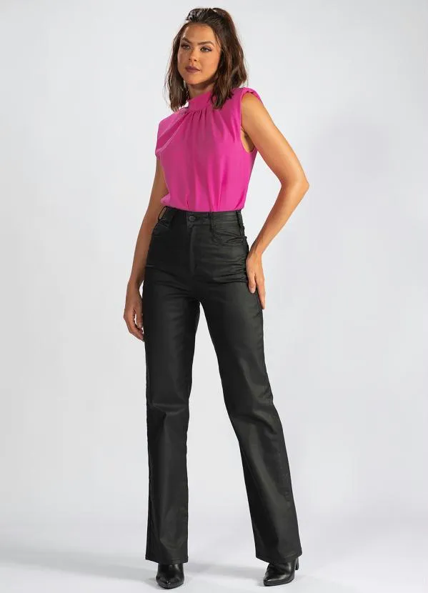 Lança Perfume - Blusa de Malha Muscle Gola Alta Rosa 3