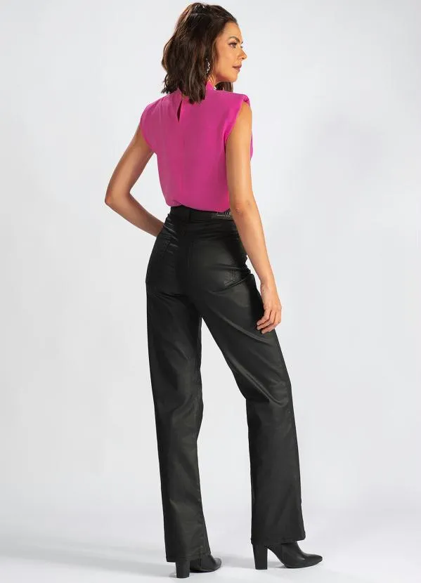 Lança Perfume - Blusa de Malha Muscle Gola Alta Rosa 4