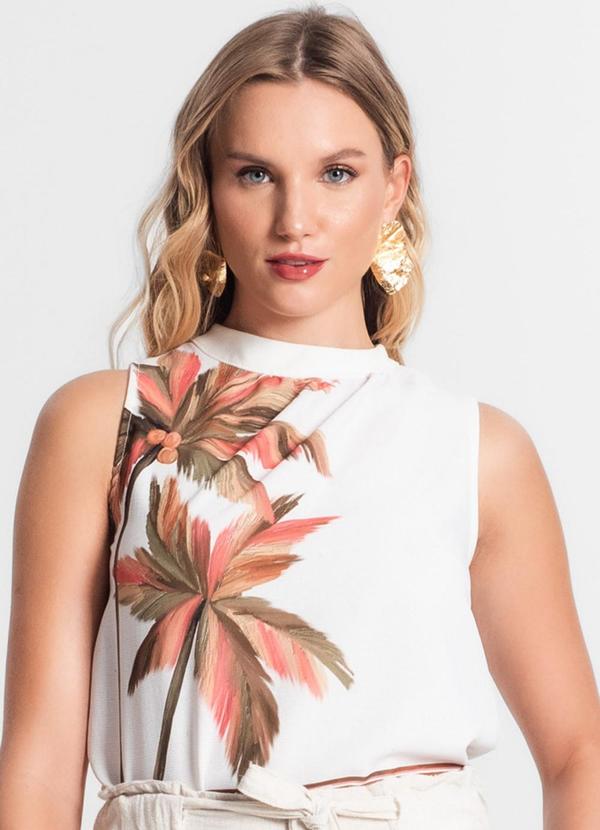 Endless - Blusa de Poly Light Estampado Bege