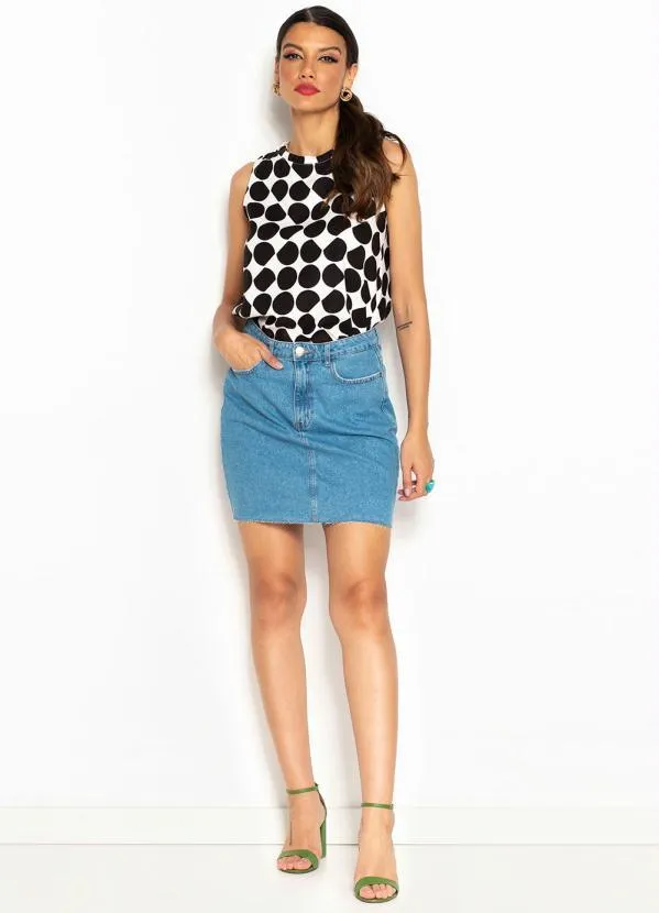 Hering - Blusa de Viscose Estampada Preto 3