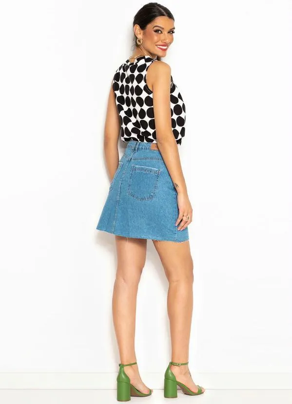 Hering - Blusa de Viscose Estampada Preto 4