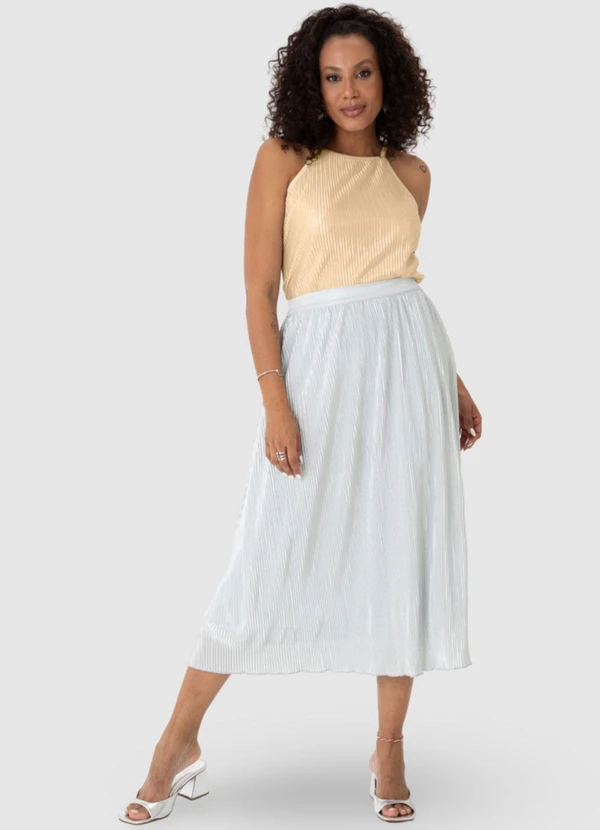 Malwee - Blusa Dourada Ampla Plissada 4