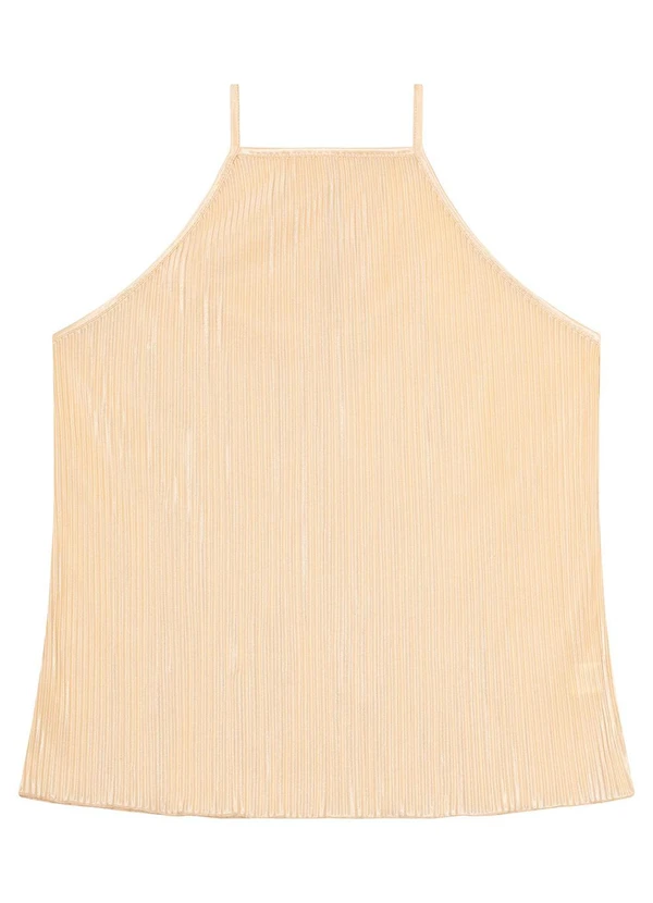 Malwee - Blusa Dourada Ampla Plissada 6