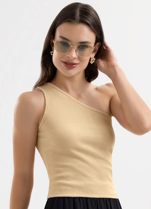 Cativa - Blusa em Canelado Tricô Bege - CATIVA