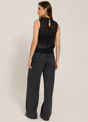 Sofie - Blusa em Jacquard Preto - SOFIE