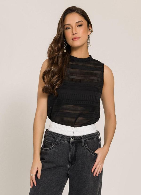 Sofie - Blusa em Jacquard Preto