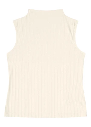 Rovitex - Blusa em Ribana Canelada Bege - ROVITEX