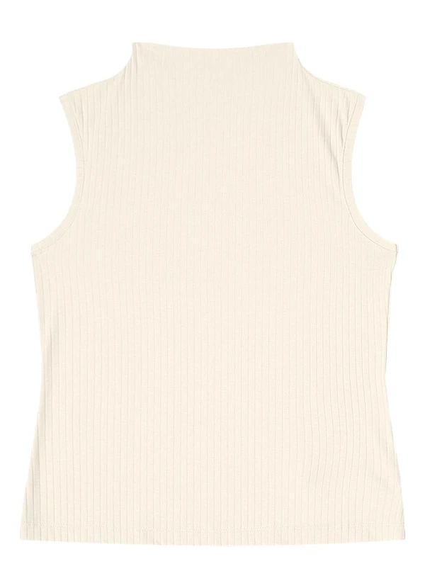 Rovitex - Blusa em Ribana Canelada Bege 1