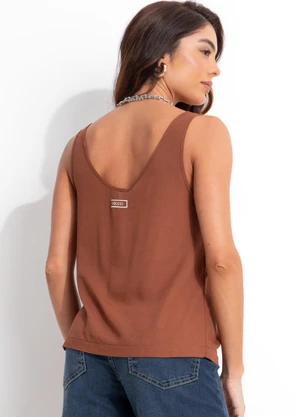 Colcci - Blusa em Viscose Marrom - COLCCI