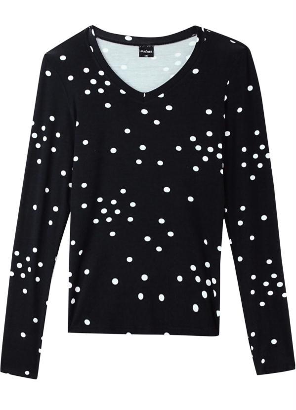 Malwee - Blusa Estampada Poá Decote V