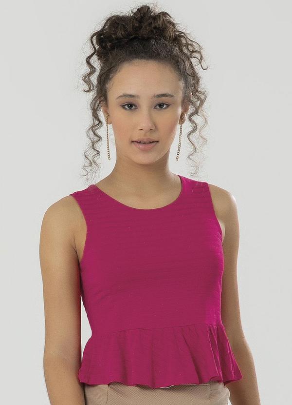 Bjoe - Blusa Estilo Regata com Babados Rosa