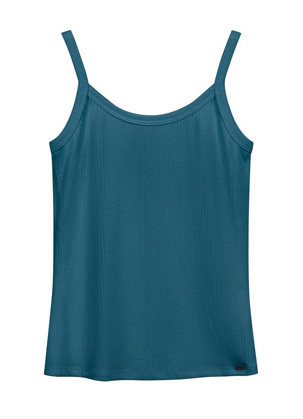 Marialícia - Blusa Feminina Básica Alça Fina Azul