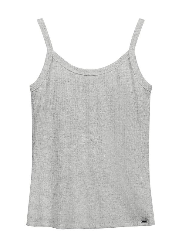 Marialícia - Blusa Feminina Básica Alça Fina Cinza