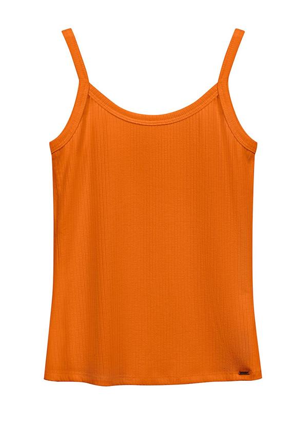 Marialícia - Blusa Feminina Básica Alça Fina Laranja