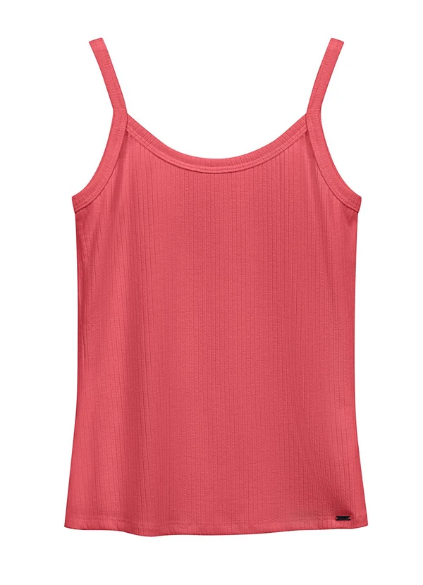 Marialícia - Blusa Feminina Básica Alça Fina Rosa