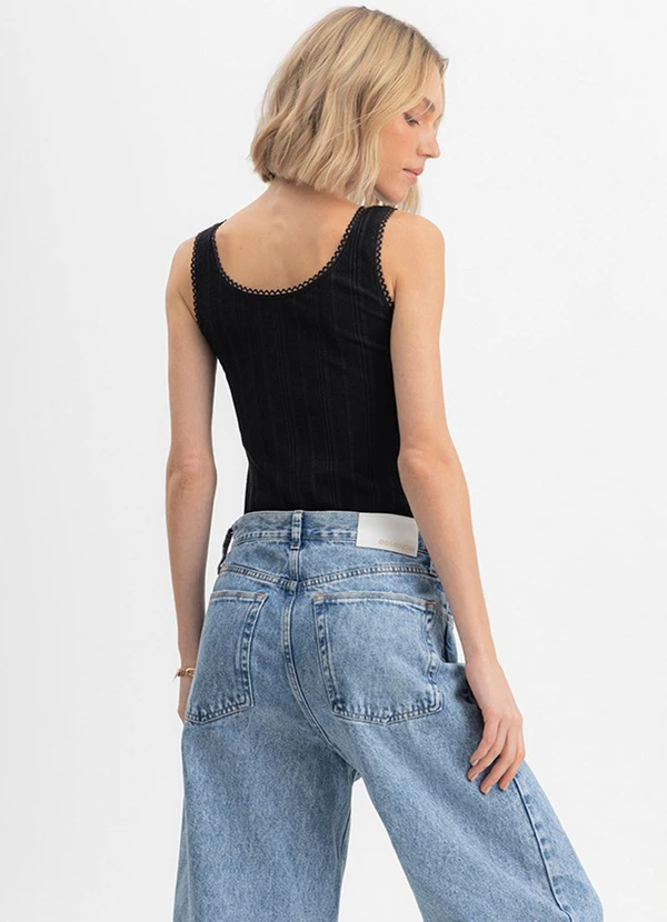 Essendi - Blusa Feminina Canelada Preto 4