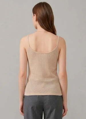 Infinita Cor - Blusa Feminina com Alça Fina Marrom - INFINITA COR
