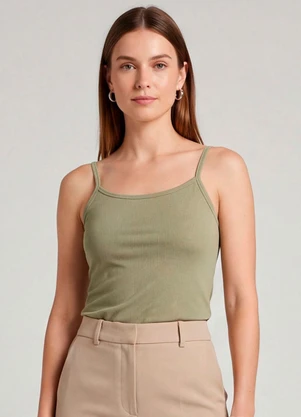 Infinita Cor - Blusa Feminina com Alça Fina Verde - INFINITA COR