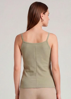 Infinita Cor - Blusa Feminina com Alça Fina Verde - INFINITA COR