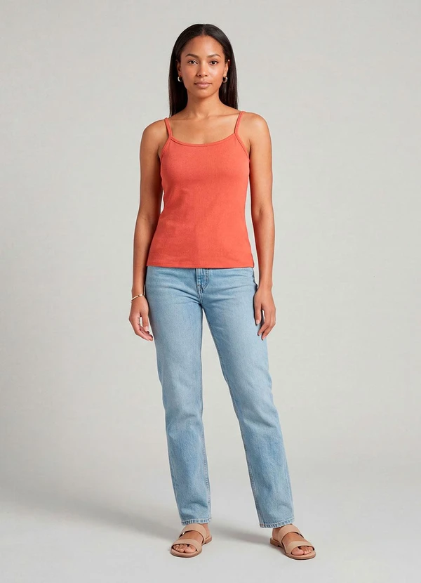 Infinita Cor - Blusa Feminina com Alça Fina Vermelho 3